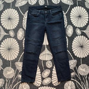 PAIGE MID RISE SKINNY DARK WASH JEANS - SZ 30